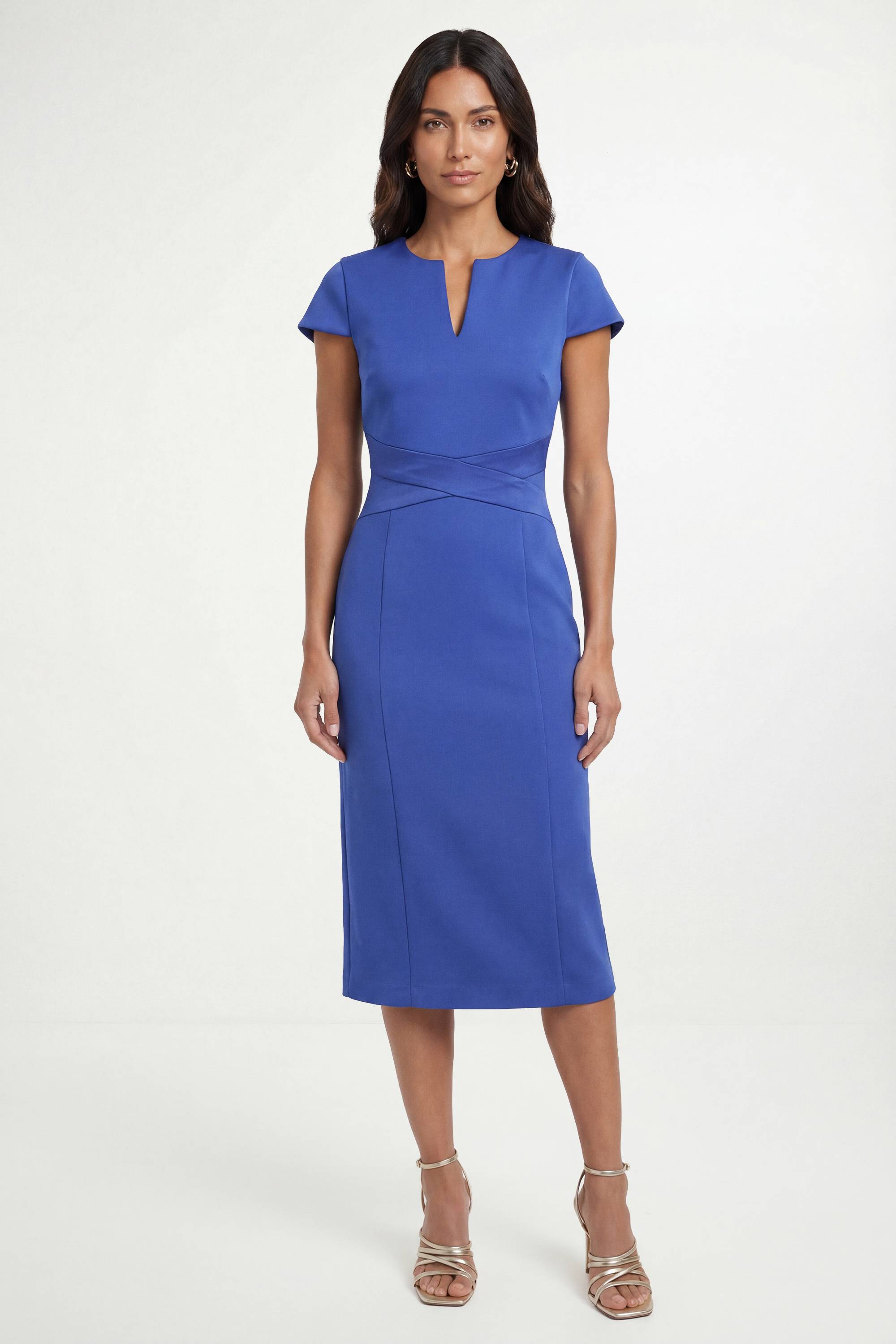 Wallis Robe Midi En Crêpe Scuba Avec Taille Portefeuille