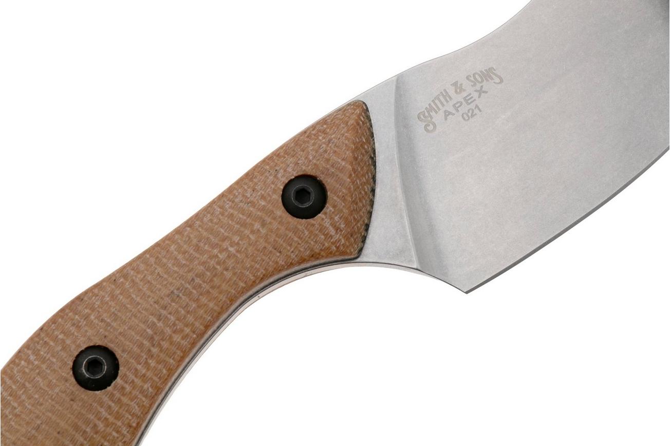 White River Knives Apex WRSS-APX-MNB Stonewashed Magnacut, Natural Canvas Micarta, jachtmes, Smith and Sons design
