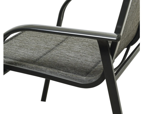 Garden Place Eve tuinstoel, 60 x 67 x 108 cm, aluminium, kunststof, grijze stof, inclusief armleuningen