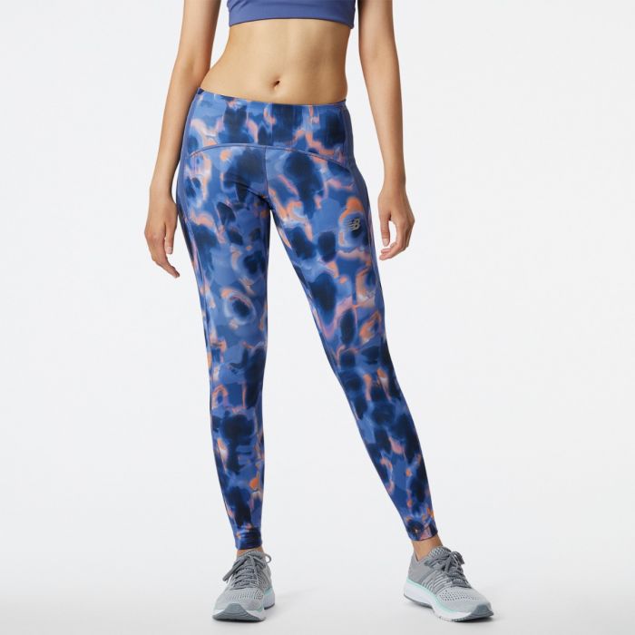 New Balance Dame Lange tights Printed Impact Run Tight Blå