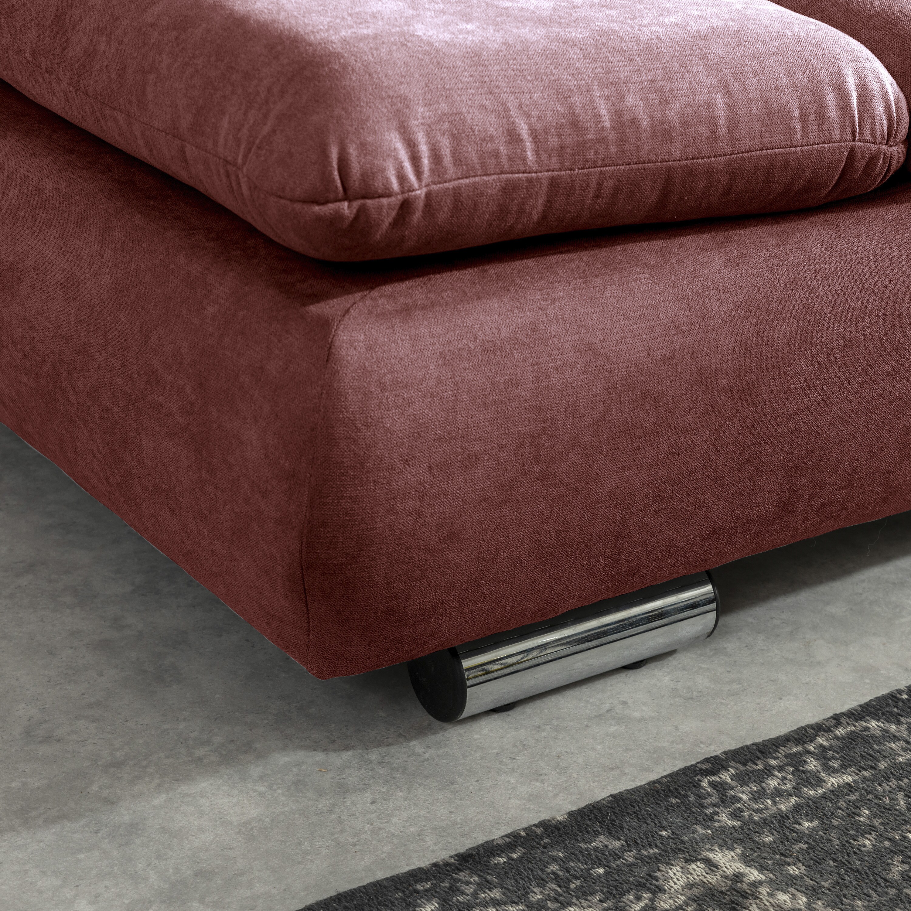 Max Winzer Terrence Sofa 2,5-Sitzer links mit Ecksofa rechts Flachgewebe rot