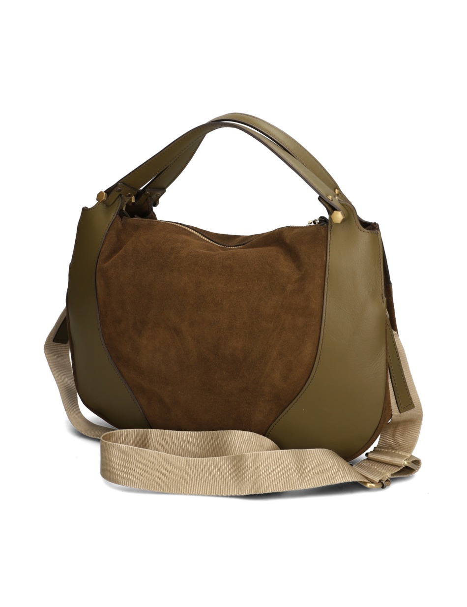 Lederkombination Hobo Bag