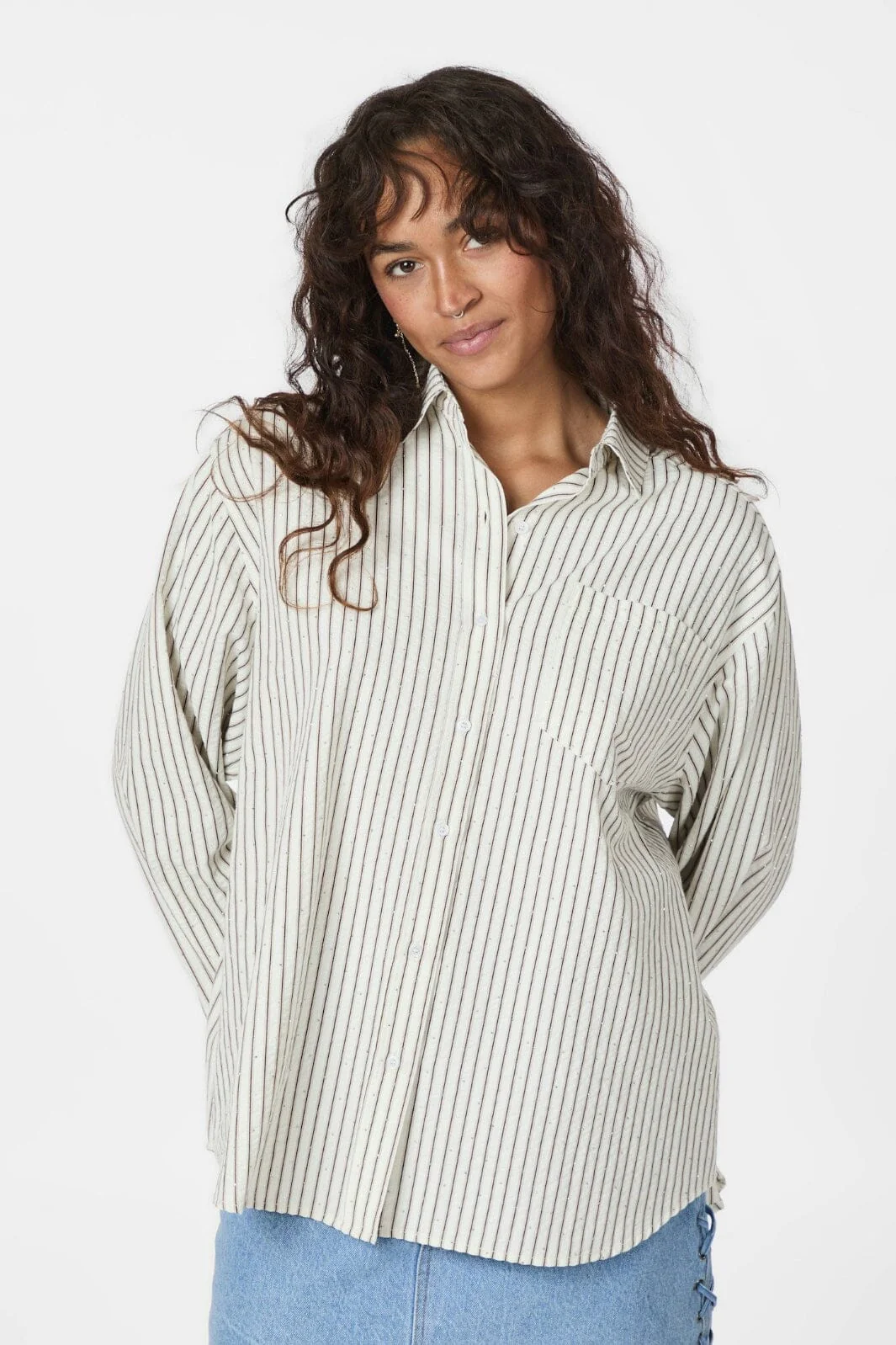 Neo Noir Dalma Crepe Stone Shirt 165697