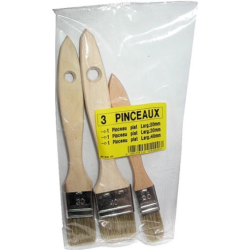 Pinceau plat - lot de 3