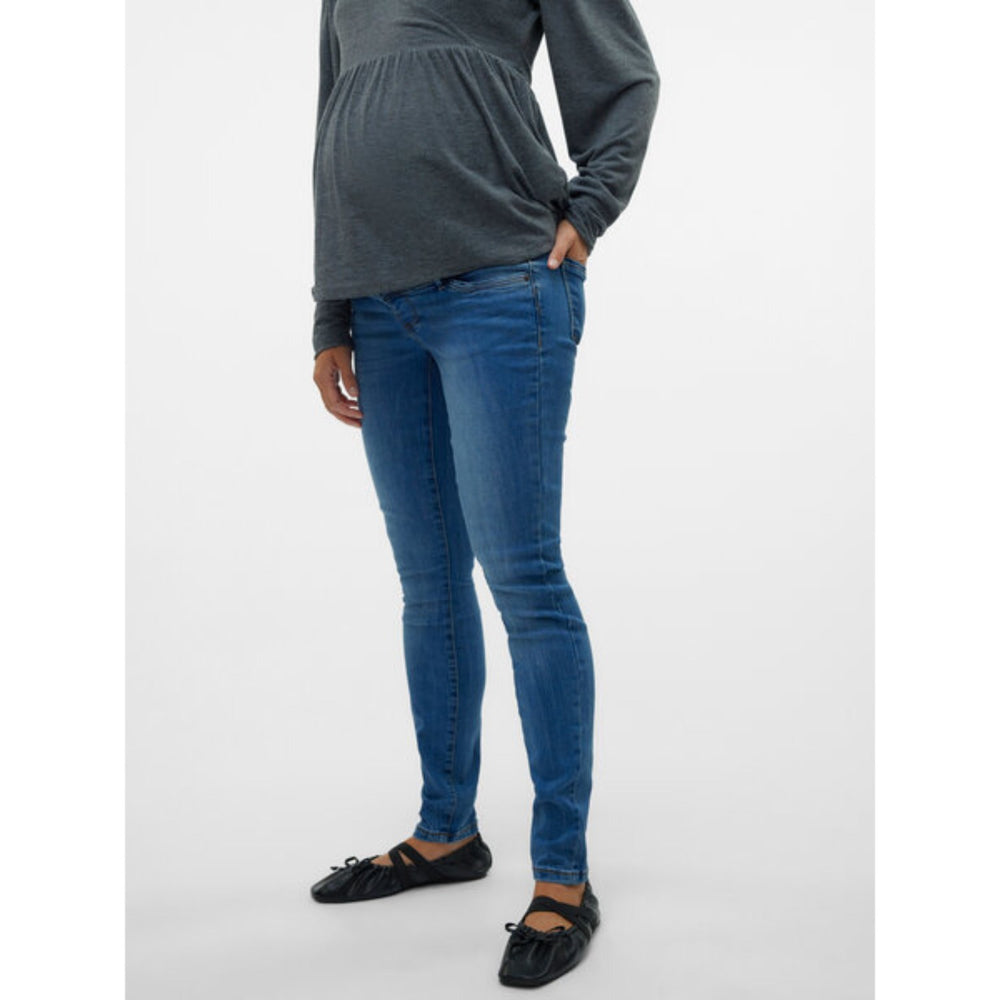 Køb Mama;licious Medium Blue Denim Mila Slim Medium Blue Jeans Noos
