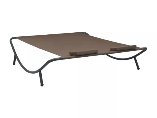 Chaise longue d'extérieur Tissu Marron