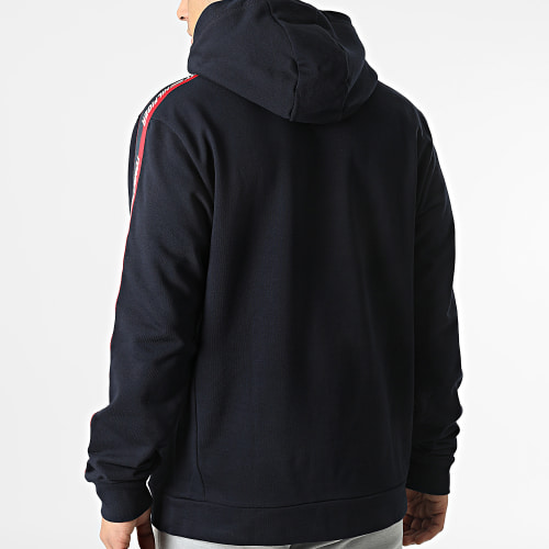 Sweat Capuche A Bandes Tape 1280 Bleu Marine