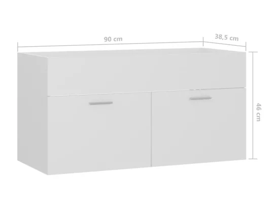 Armoire d'évier Blanc 90x38,5x46 cm Bois d’ingénierie
