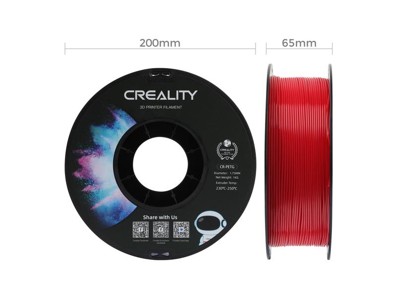 Creality Filament PETG, Rot, 1.75 mm, 1 kg PETG 3D Drucker Filament
