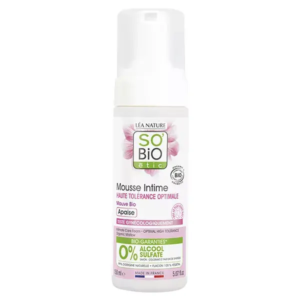 So'Bio Étic Douche Mousse Intime Haute Tolérance Optimale Mauve Bio 150ml