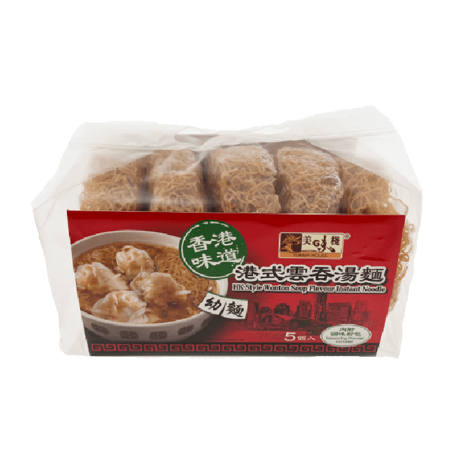 Yummy House HK Style Dunne Instant Noedels met Won Ton Soep Smaak 300g