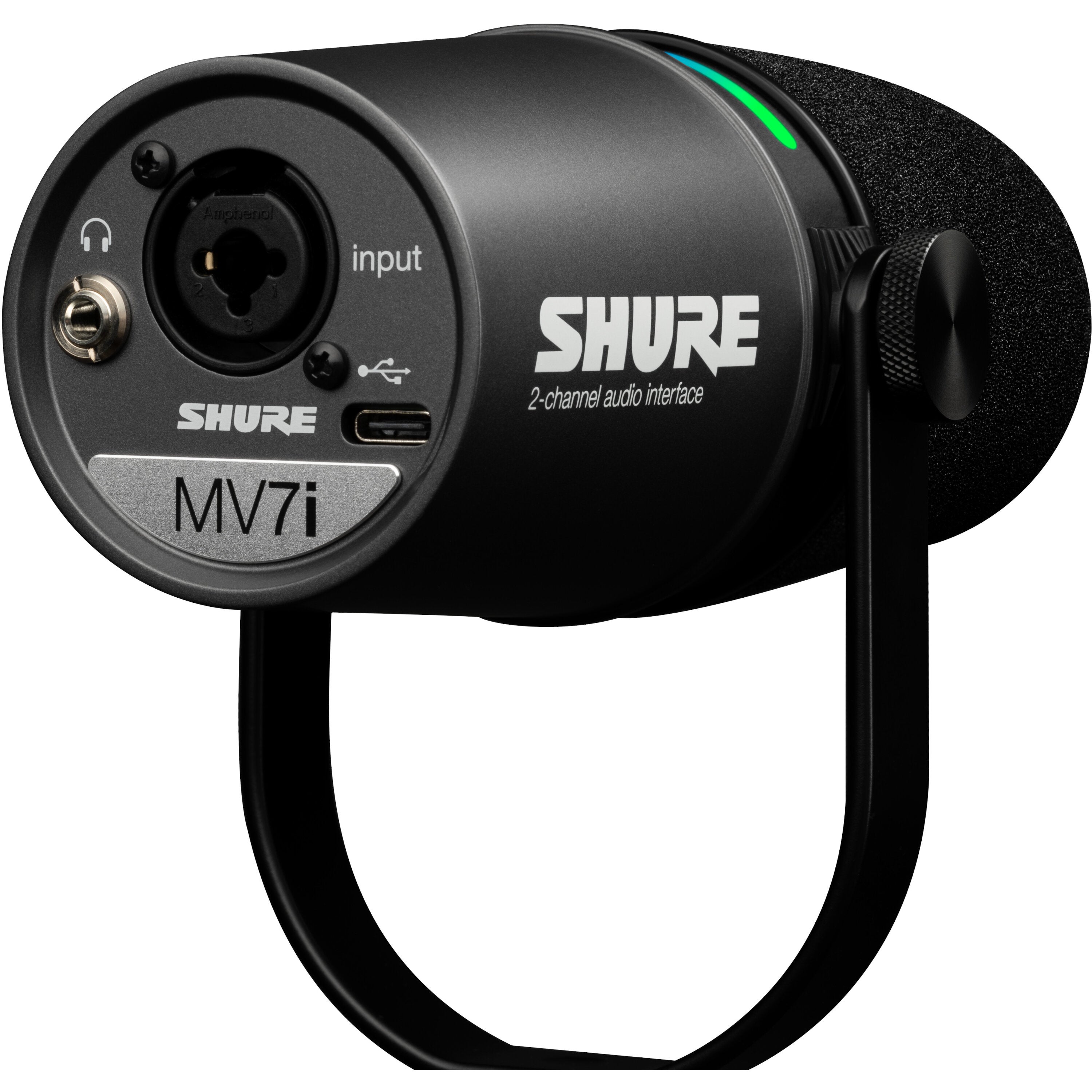 Shure MV7i Smart Mic met audio interface