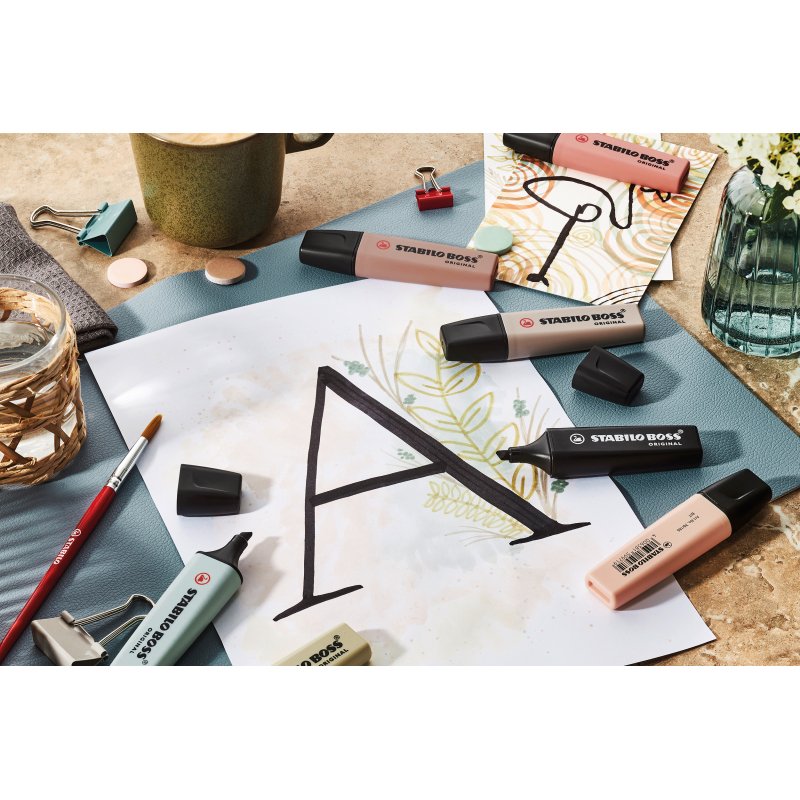 Surligneur Stabilo Boss NatureColors couleurs assorties - Pochette de 4