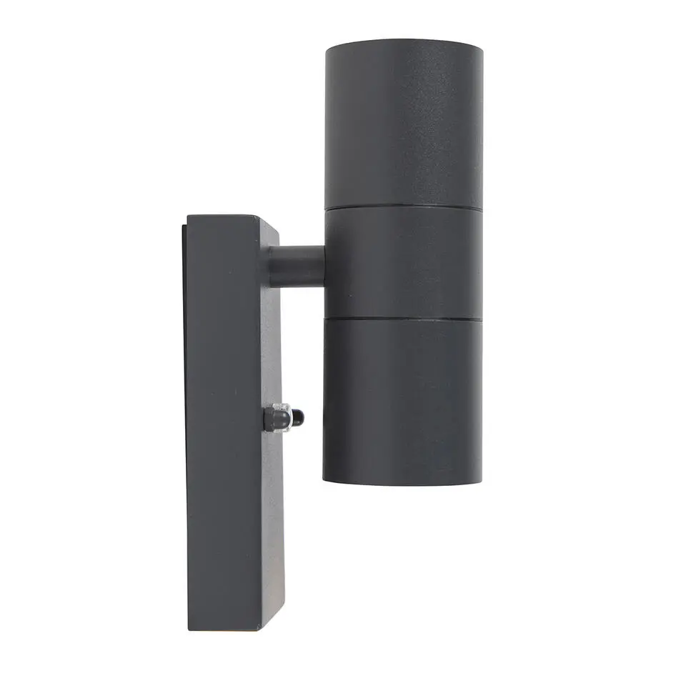 Qazqa buitenlampen met sensor duo grijs gu10