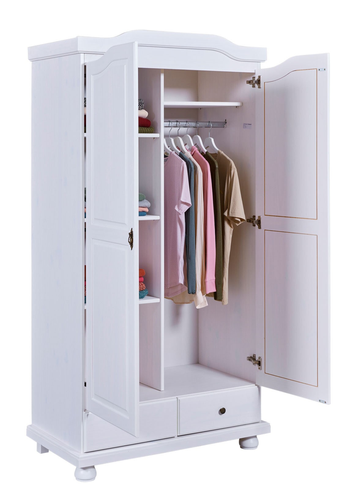 Drehtürenschrank LENNARD 104 x 198 cm weiß