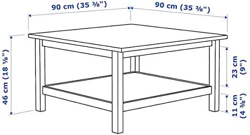 Rangoon's HEMNES Couchtisch, weiß gebeizt, hellbraun, 90 x 90 cm, langlebig und pflegeleicht.Couchtische & Beistelltische.Tische & Schreibtische Möbel Umweltfreundlich