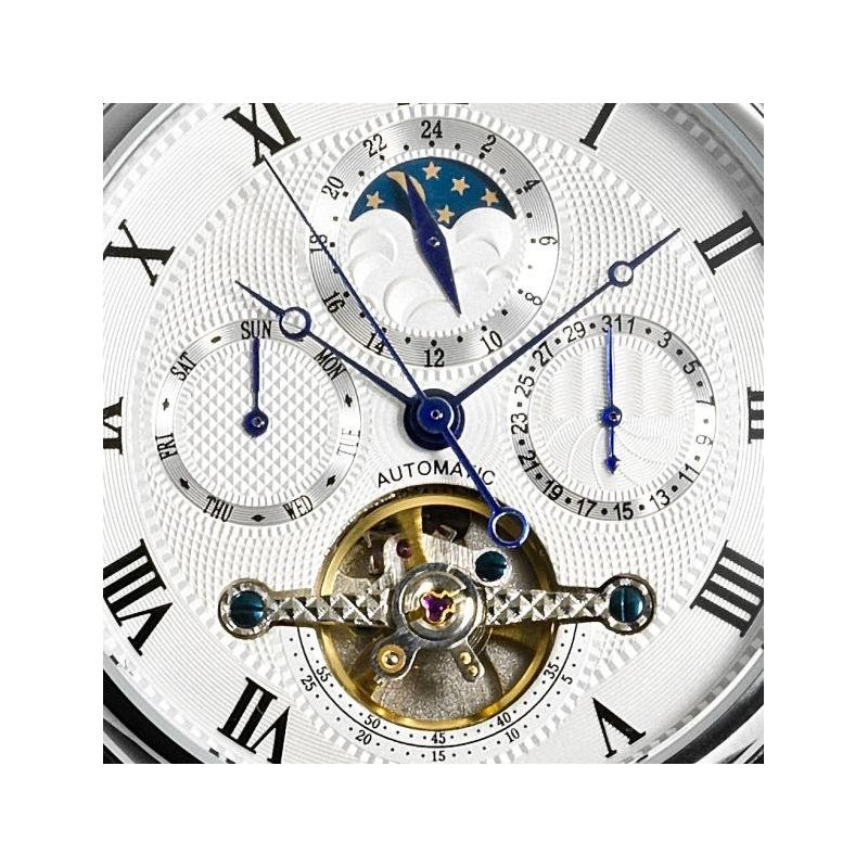 Montre Louis Cottier TRADITION Automatique 42 mm Argenté boitier argenté - bracelet noir - HS3370C3BC1