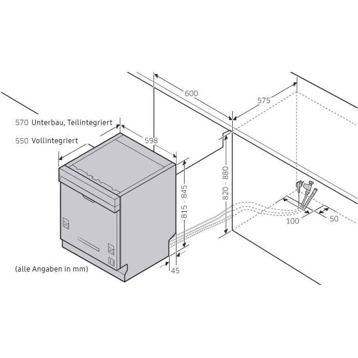 Samsung Vollintegrierter Geschirrspüler DW 60R7040BB/EG Edelstahl