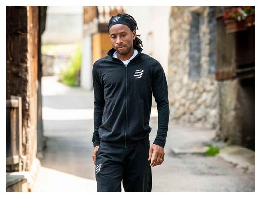 Veste running Compressport Seamless Zip Noir