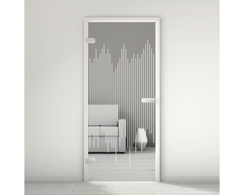 Pertura glazen deur Mynd Lines 02 satijn finish 70,9 x 197,2 x 0,8 cm DIN Links
