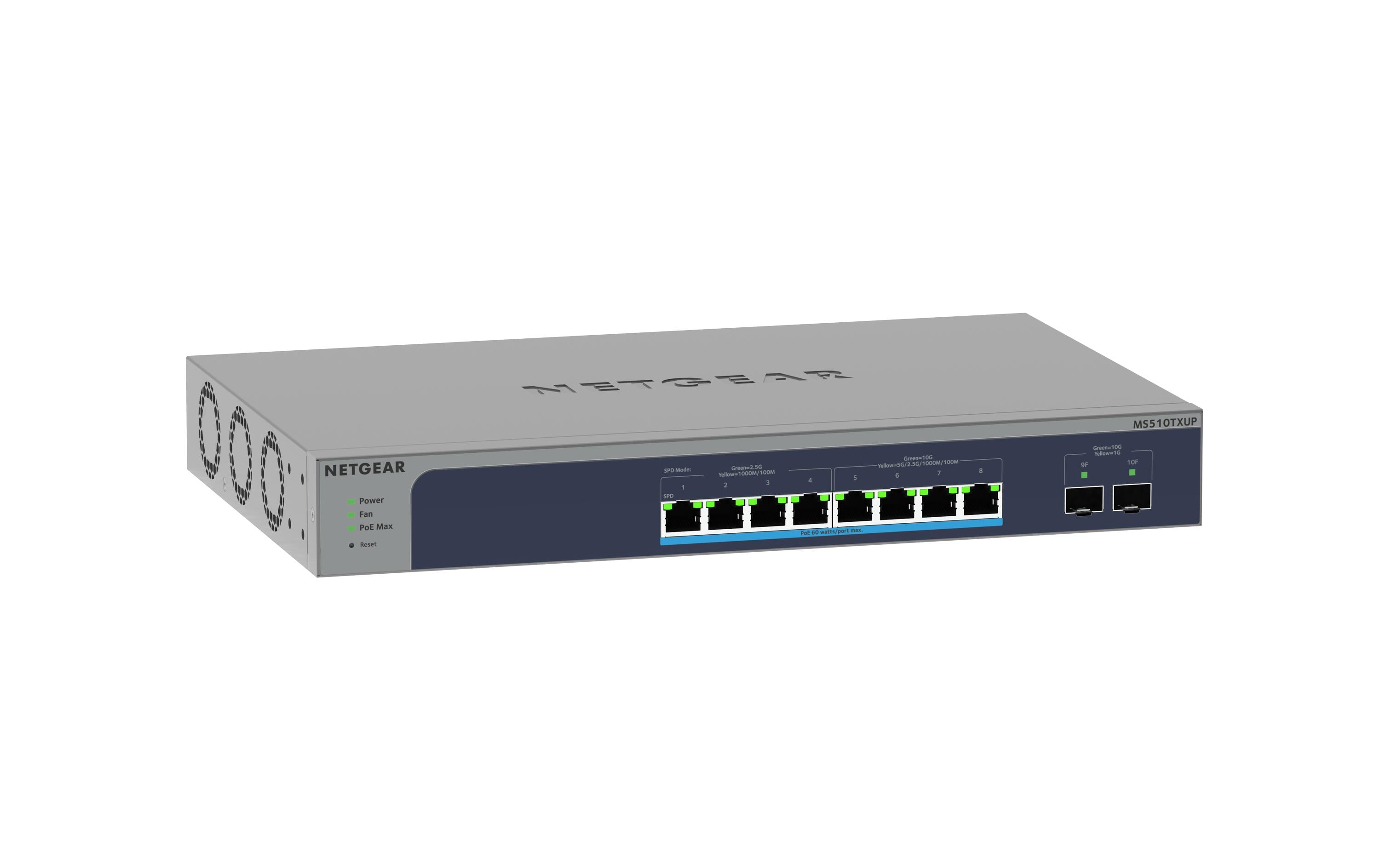 PoE++ Switch MS510TXUP-100EUS 8 Port<br>NETGEAR MS510TXUP 8-Port Ultra60 PoE++ Multi-Gigabit Smart Managed Pro Switch