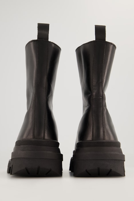 Lederboots, Zipper, Webpelz-Futter, Weite H