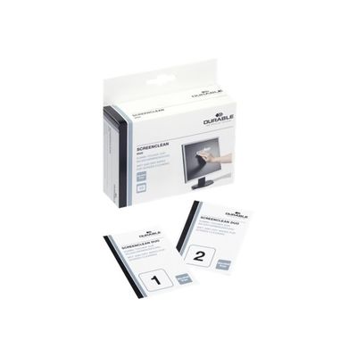 Durable Screenclean DUO - boite de 20 pochettes nettoyantes (10 sèches + 10 humides) pour écran
