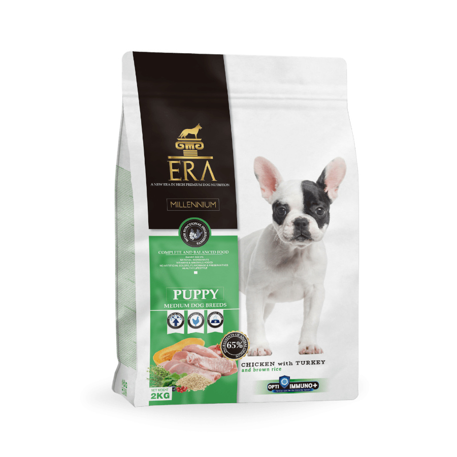 Ração Era Puppy Medium para cães com frango e peru