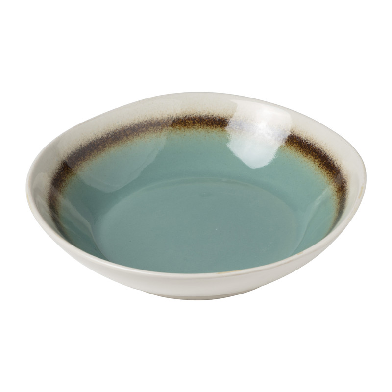 Diep bord Roots - turquoise - ø20x5.4 cm