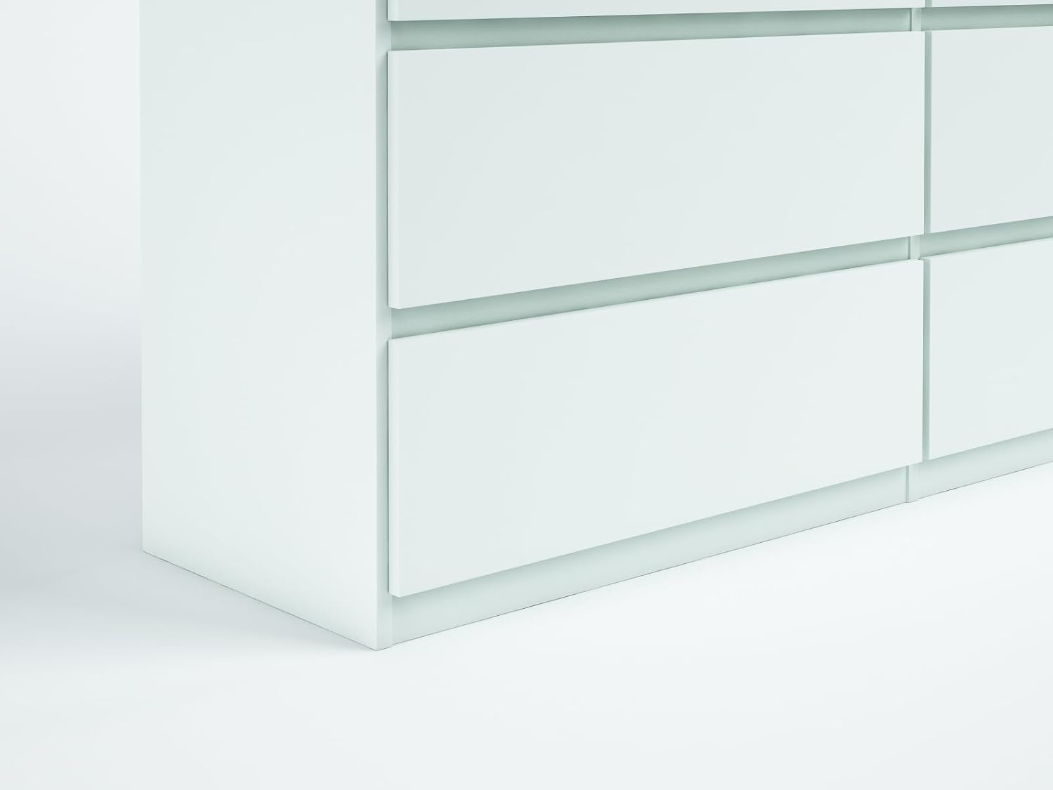 meble masztalerz Kommode Weiss Matt mit 8 Schubladen - 120 x 101,5 x 39 cm - Sideboard Wohnzimmer, Schlafzimmer - Schubladenschrank - Komodenschrank