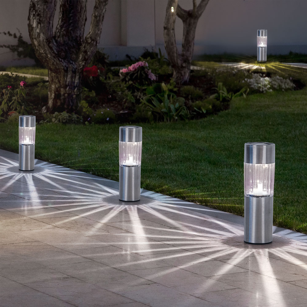 16 LED Edelstahl Solarlampen für den Außenbereich