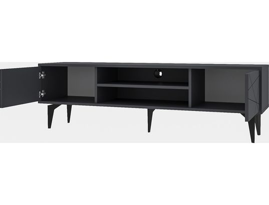 CONCEPT1 - Meuble TV Brendon anthracite 160 x 29,6 x h48,2 cm