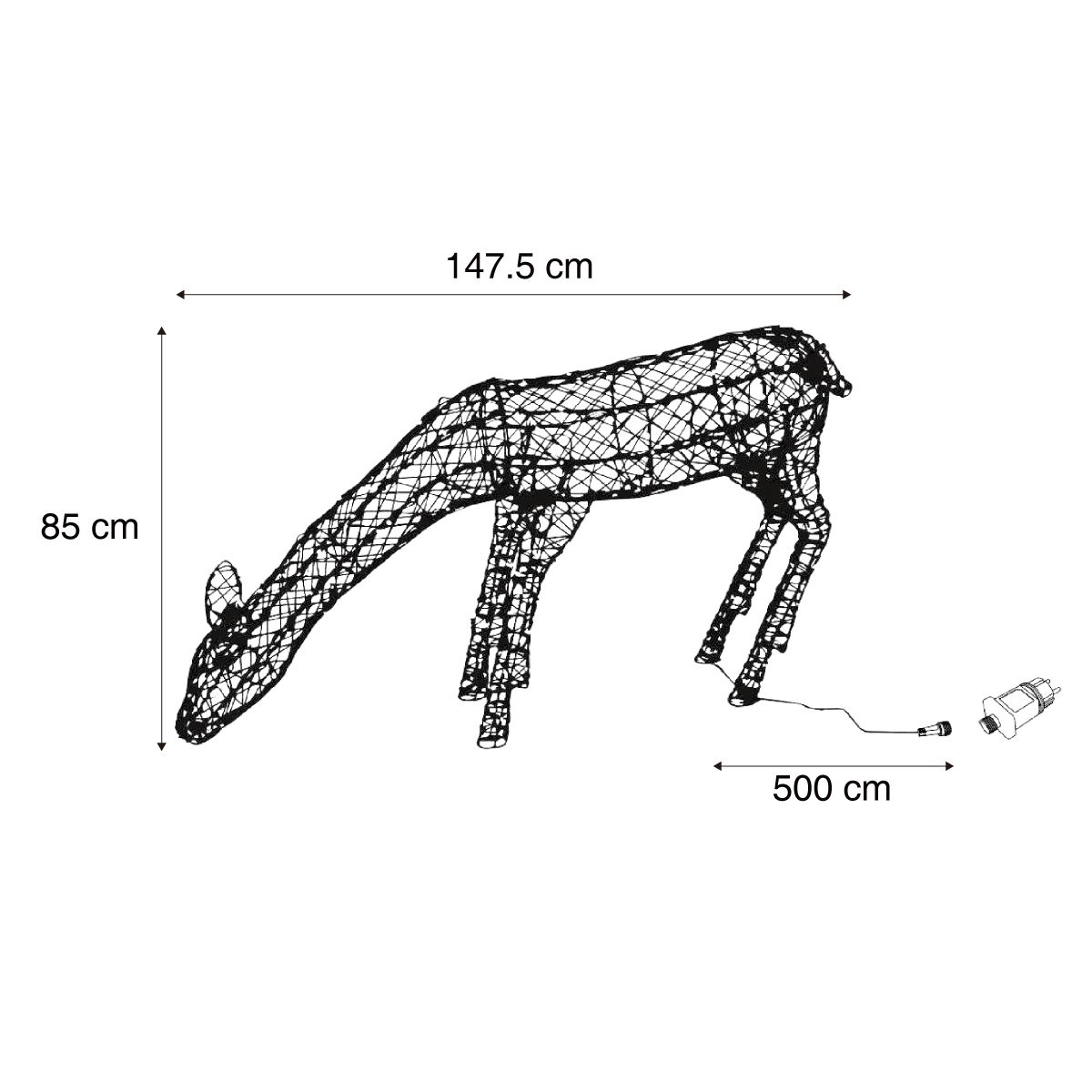 Vloerlamp bruin rotan rendier incl. LED IP44 - Flossie