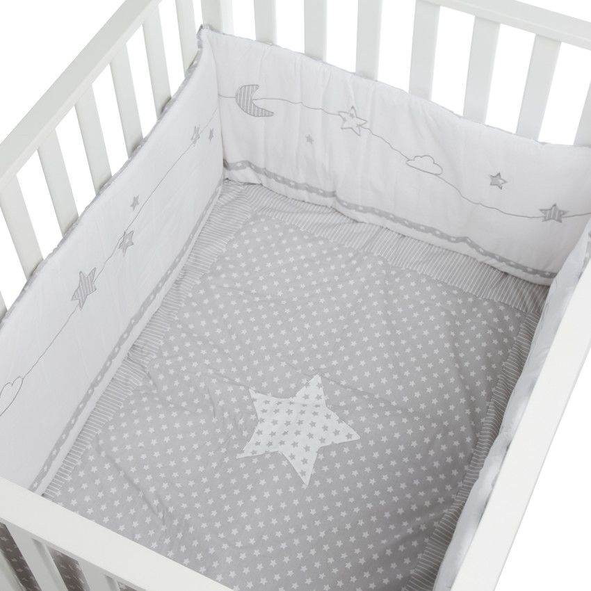 Set de parc en popeline avec tour et tapis réversibles - Gris/Vert