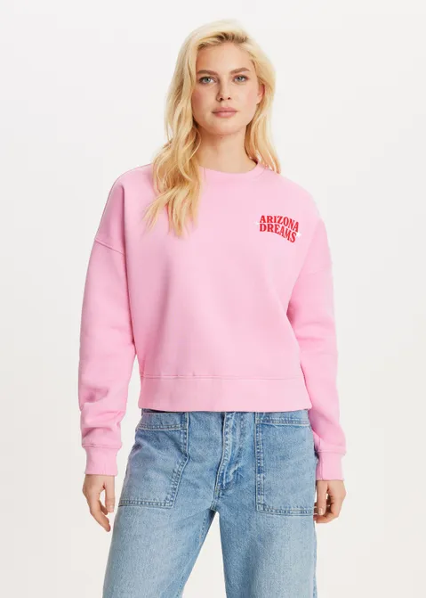 Sweater met print Arizona dreams roze (ROS)