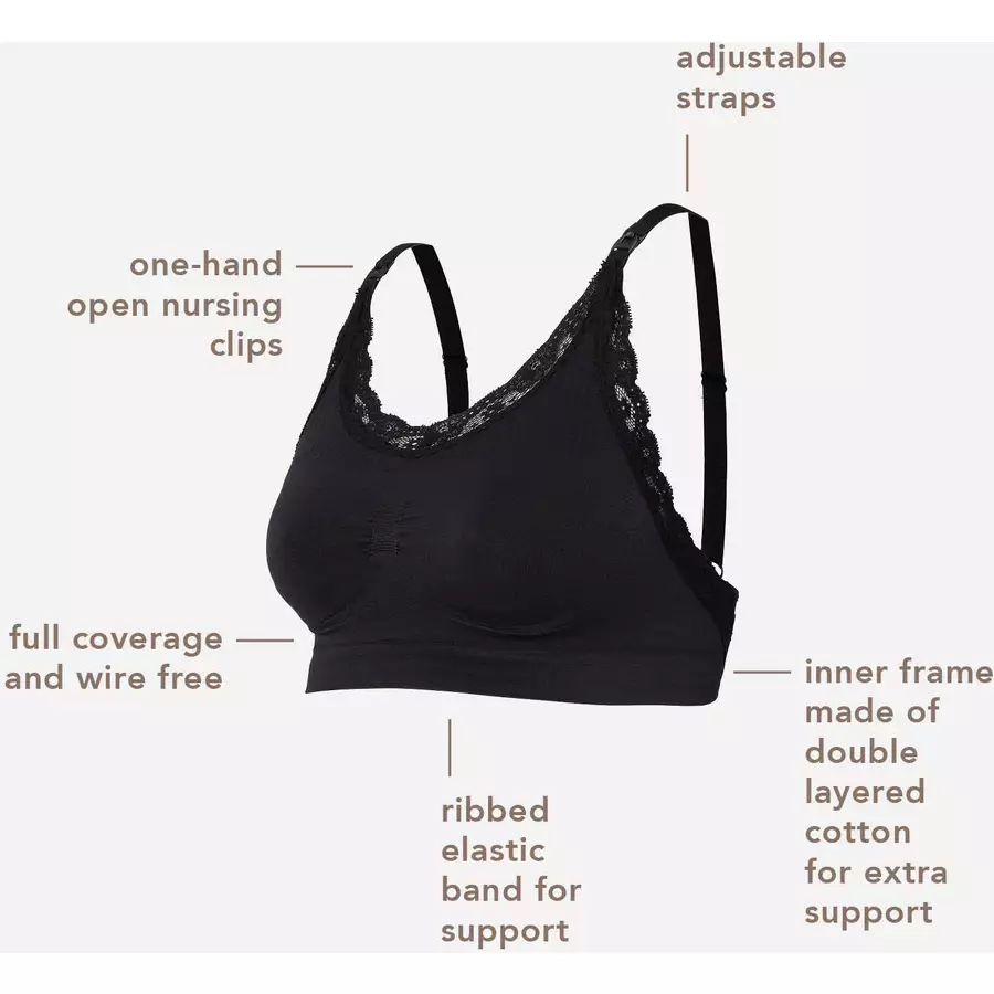 Noppies Nahtloser Still-BH Seamless nursing bra lace Black