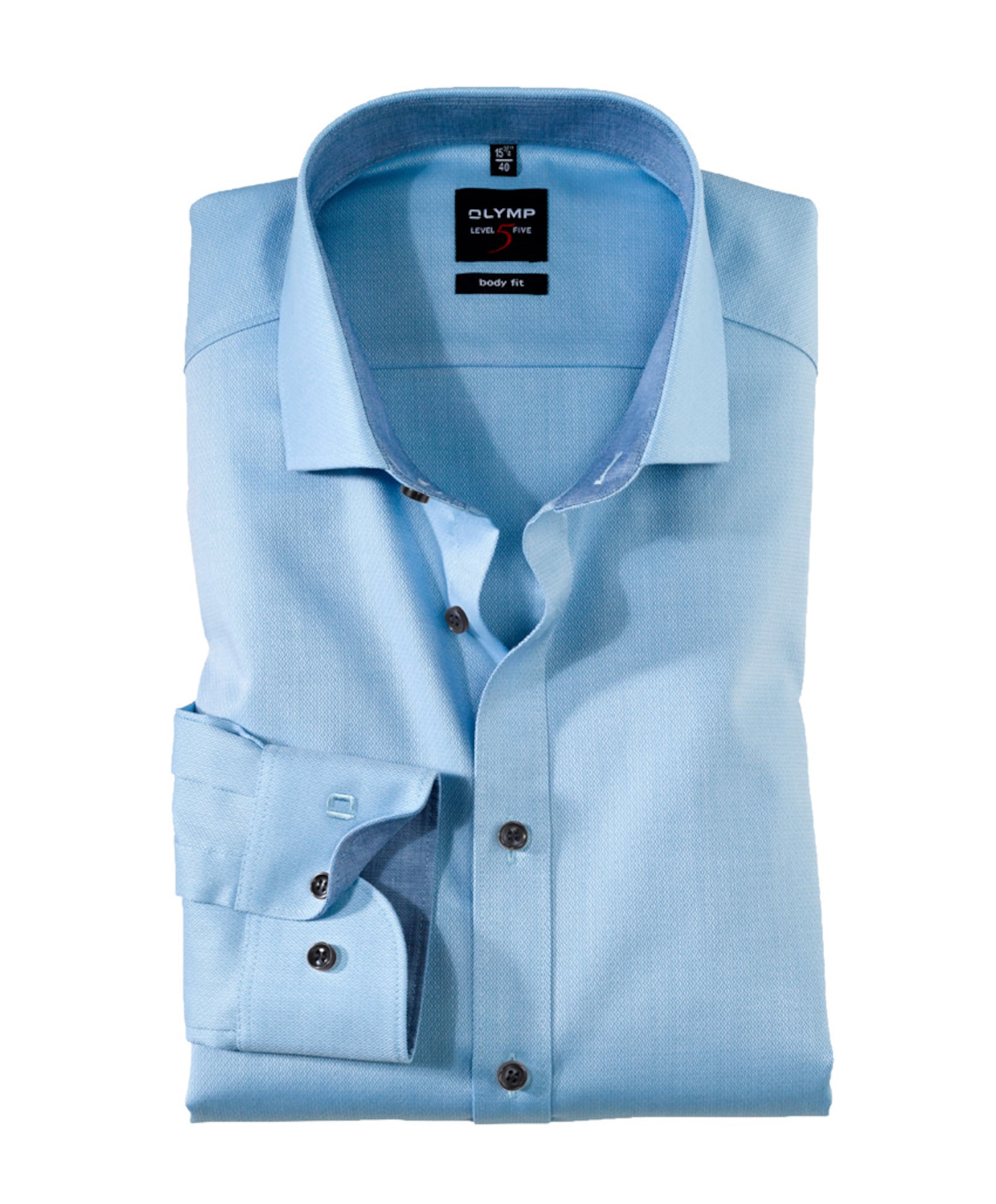 Olymp Level 5 Heren overhemd lange mouw blauw