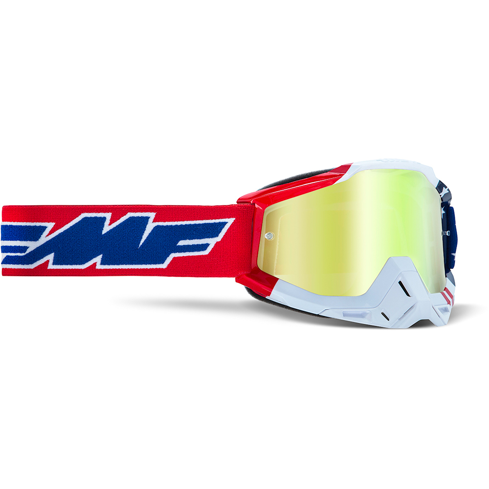 FMF Vision - Masque Powerbomb US of A - ecran miroir Rouge / Bleu / Or