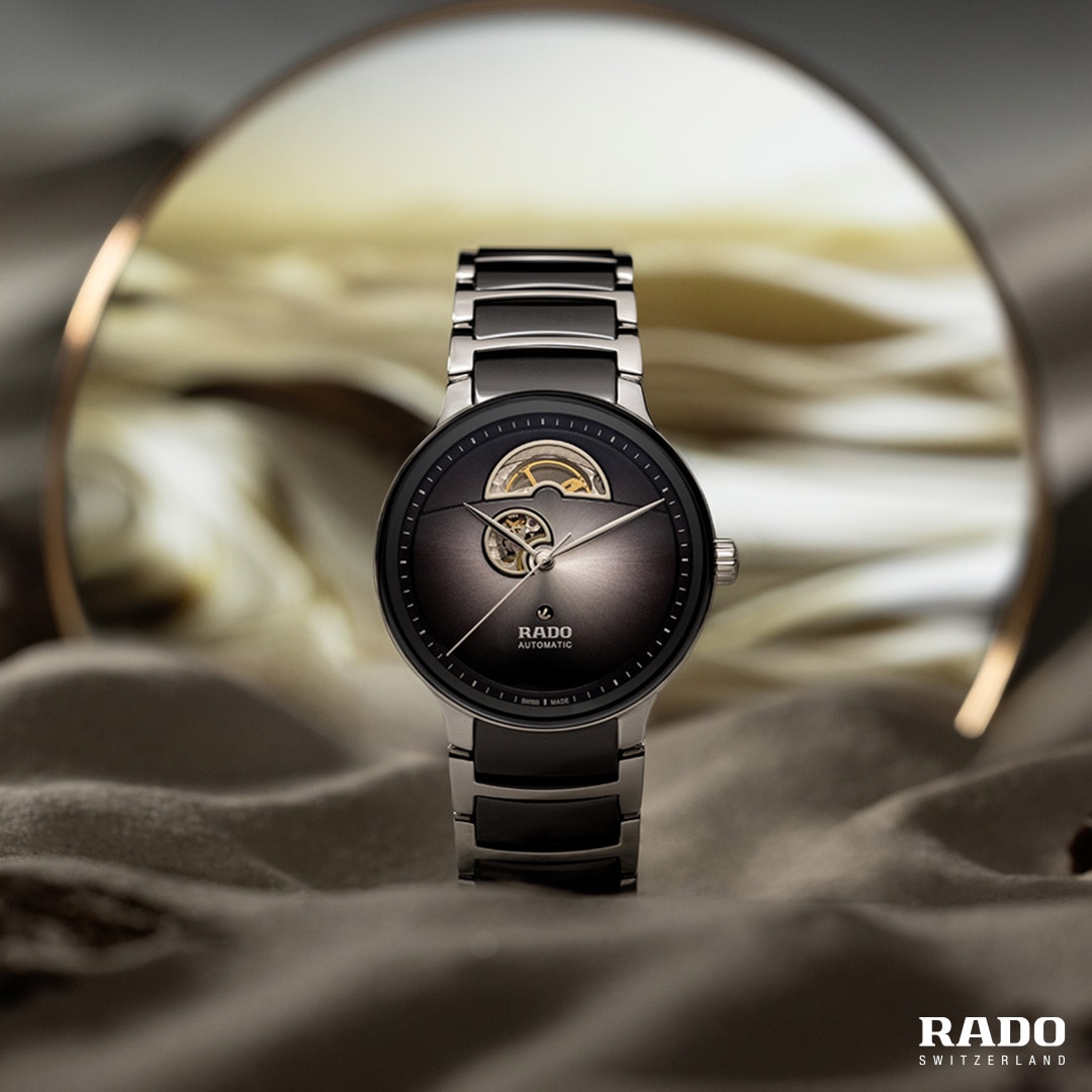 Rado Centrix L Automatik Open Heart Schwarz