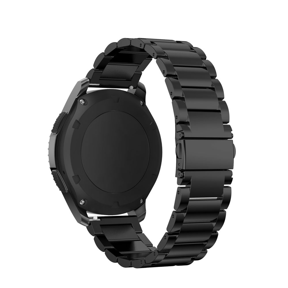 Edelstahl Uhrenarmband mit Butterfly-Verschluss (Stegbreite: 22 mm) - Schwarz