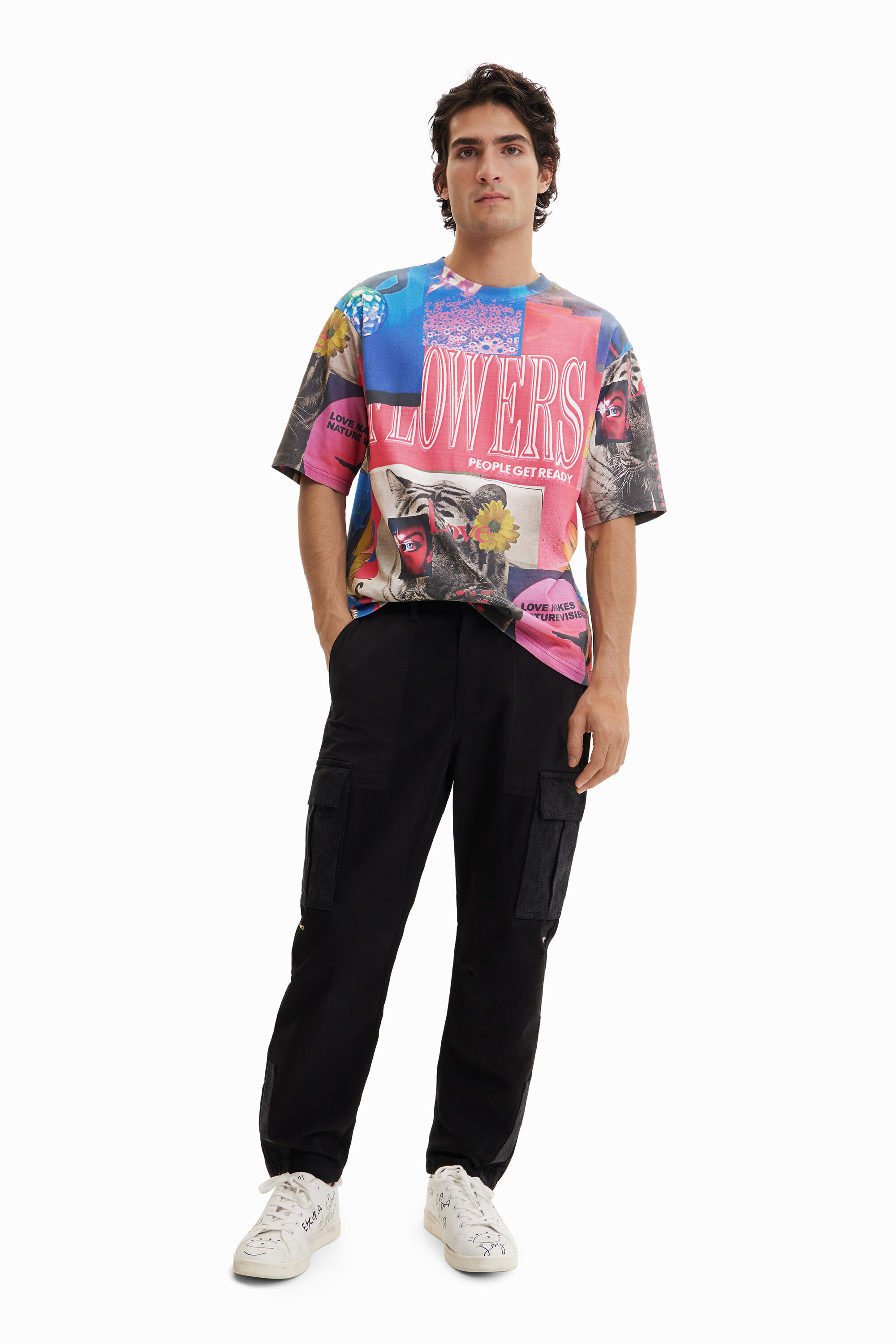 Pantalon cargo patchwork