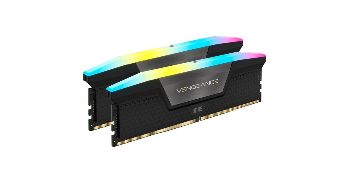 Corsair96 GB DDR5-6000 Kit werkgeheugen  (Zwart, CMH96GX5M2B6000C30, Vengeance RGB, XMP 3.0)