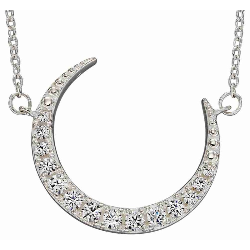 Collier croissant de lune en argent 925/1000