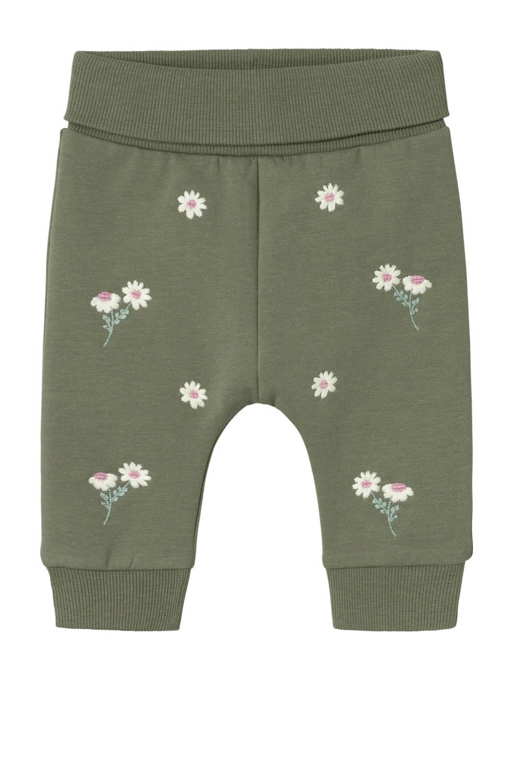 NAME IT baby gebloemde broek NBFNOWA groen