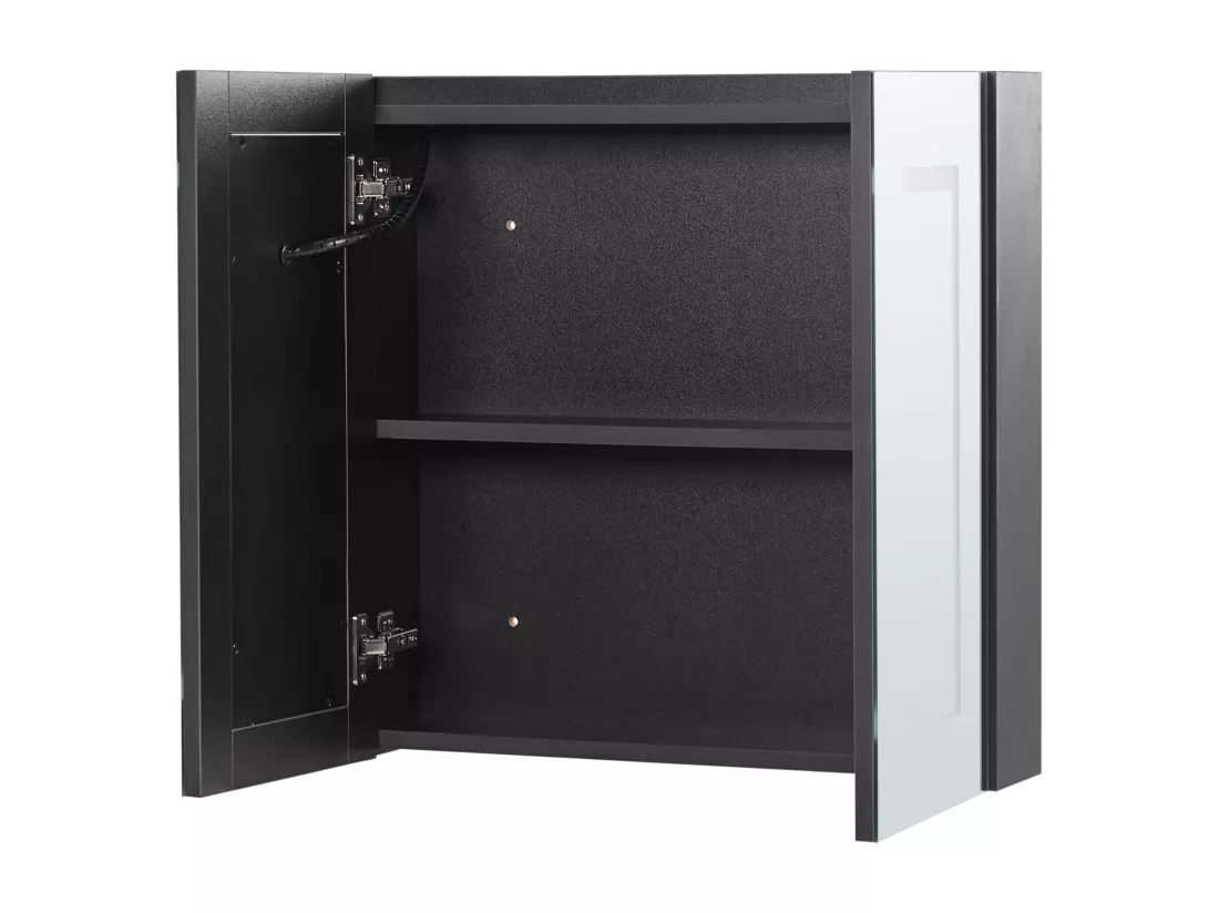 Armoire de toilette murale LED MAZARREDO 60 cm 60 cm Noir