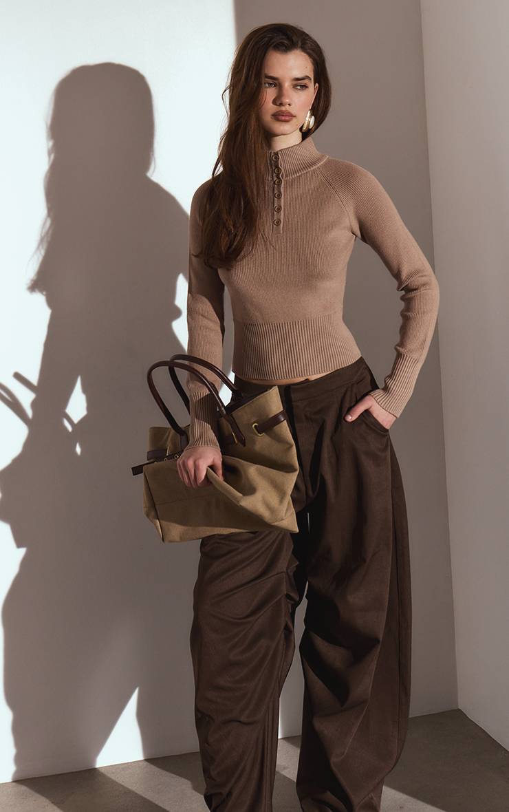 Avoine Polo En Maille Côtelée Avec Taille Cintrée