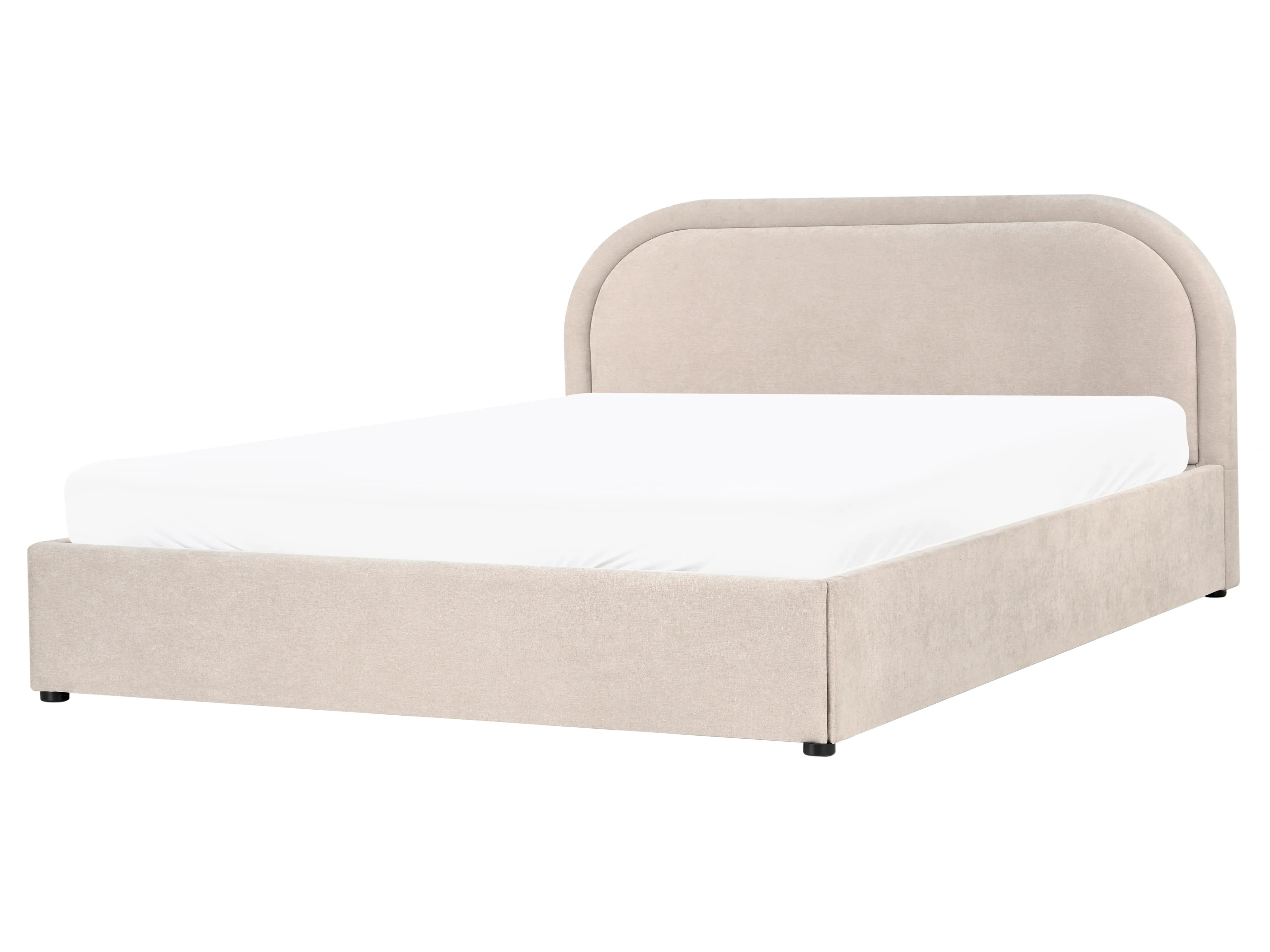 Bed met opbergruimte Chenille QUILLIEN 160 x 200 cm Lichtbeige