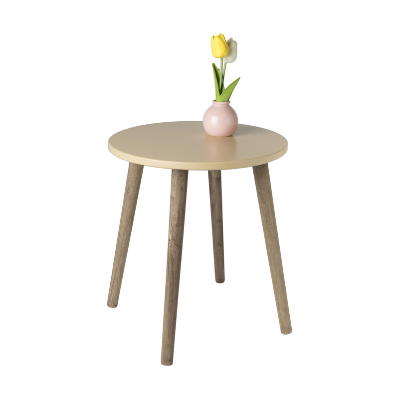Bijzettafel Salvador - beige/bruin - ø36x41 cm