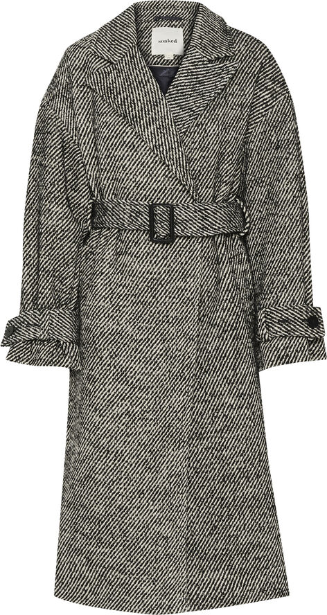 Soaked in Luxury SLMabel Coat Black and white twill