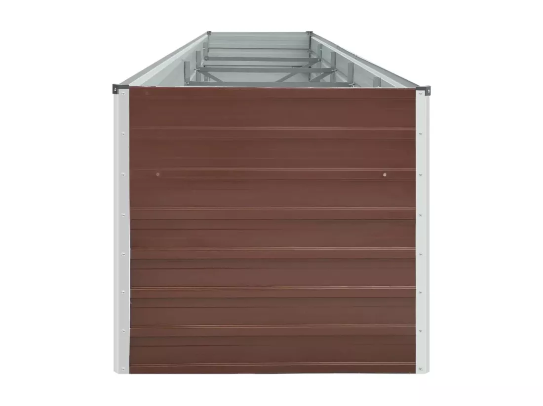 Lit surélevé de jardin Acier galvanisé 400x80x45 cm Marron